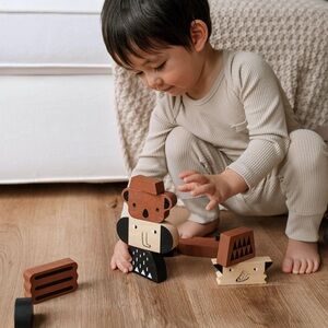 Wee Gallery Wooden Animal Stacking Tower Montessori wooden toys
